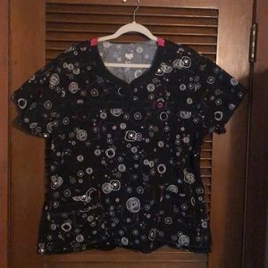 Wonder Wink flex scrub top 2xl XXL black hot pink